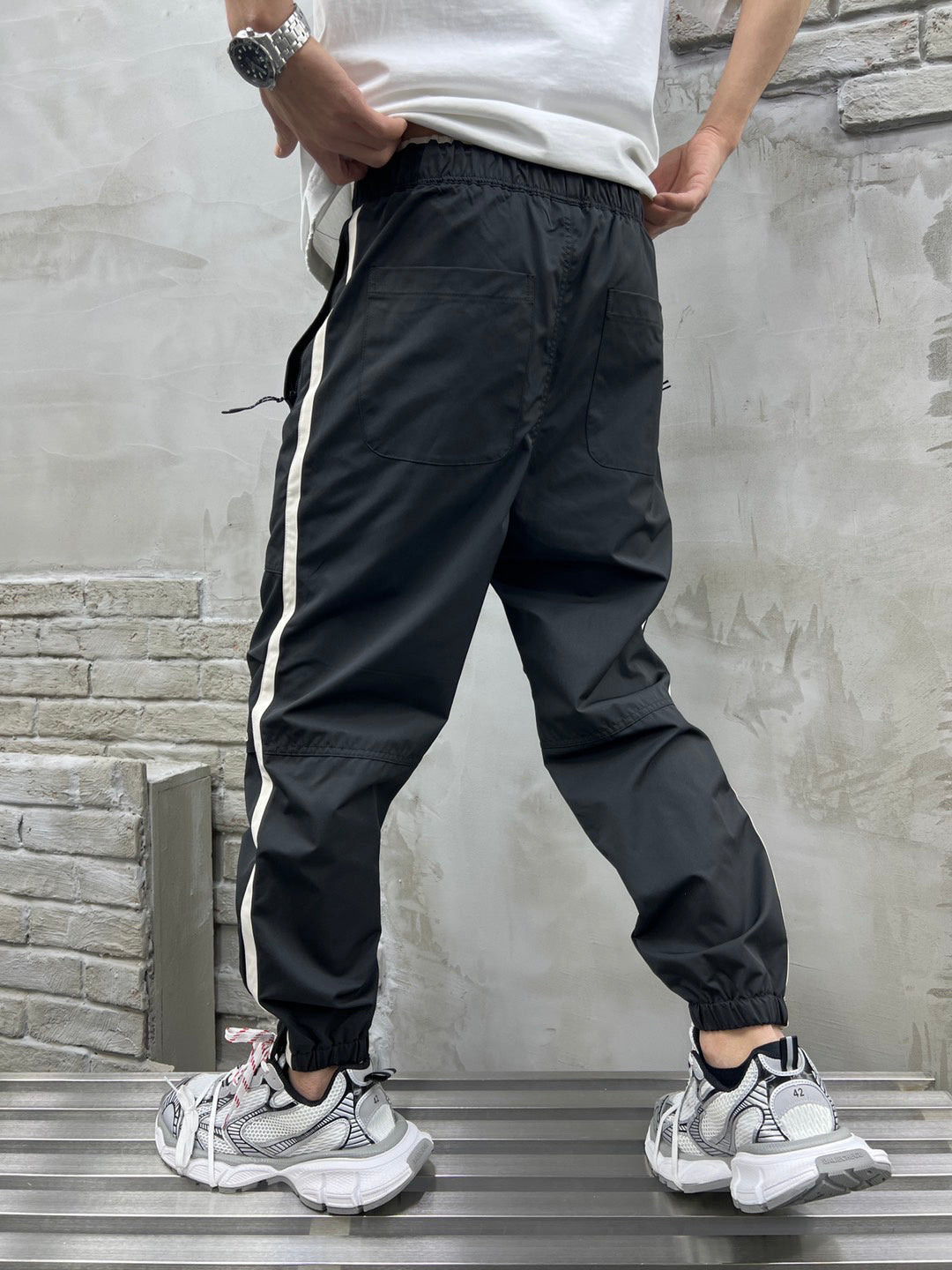 Color Matching Structural Design Sports Casual Pants apparel & accessories