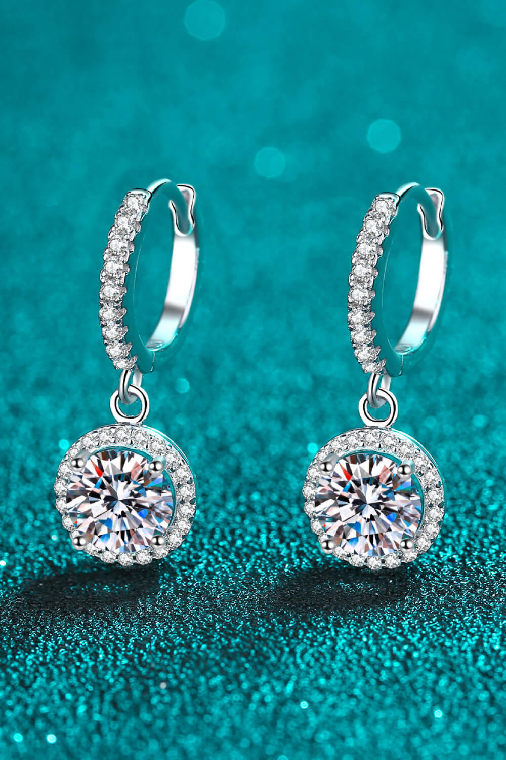 Moissanite Round-Shaped Drop Earrings apparel & accessories