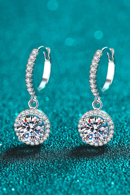 Moissanite Round-Shaped Drop Earrings apparel & accessories