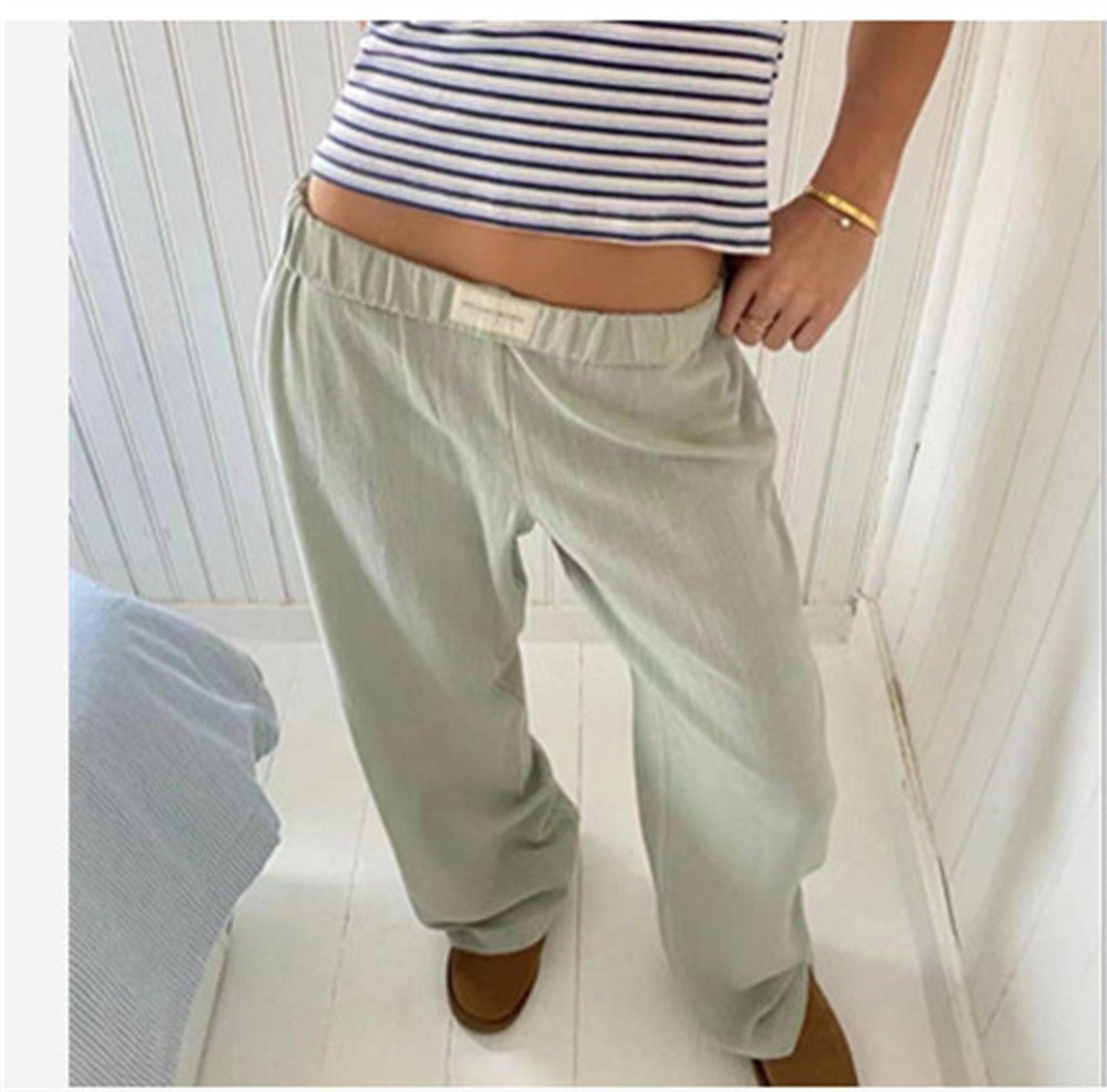 Women's Fashionable Loose High Waist Trousers apparel & accessories