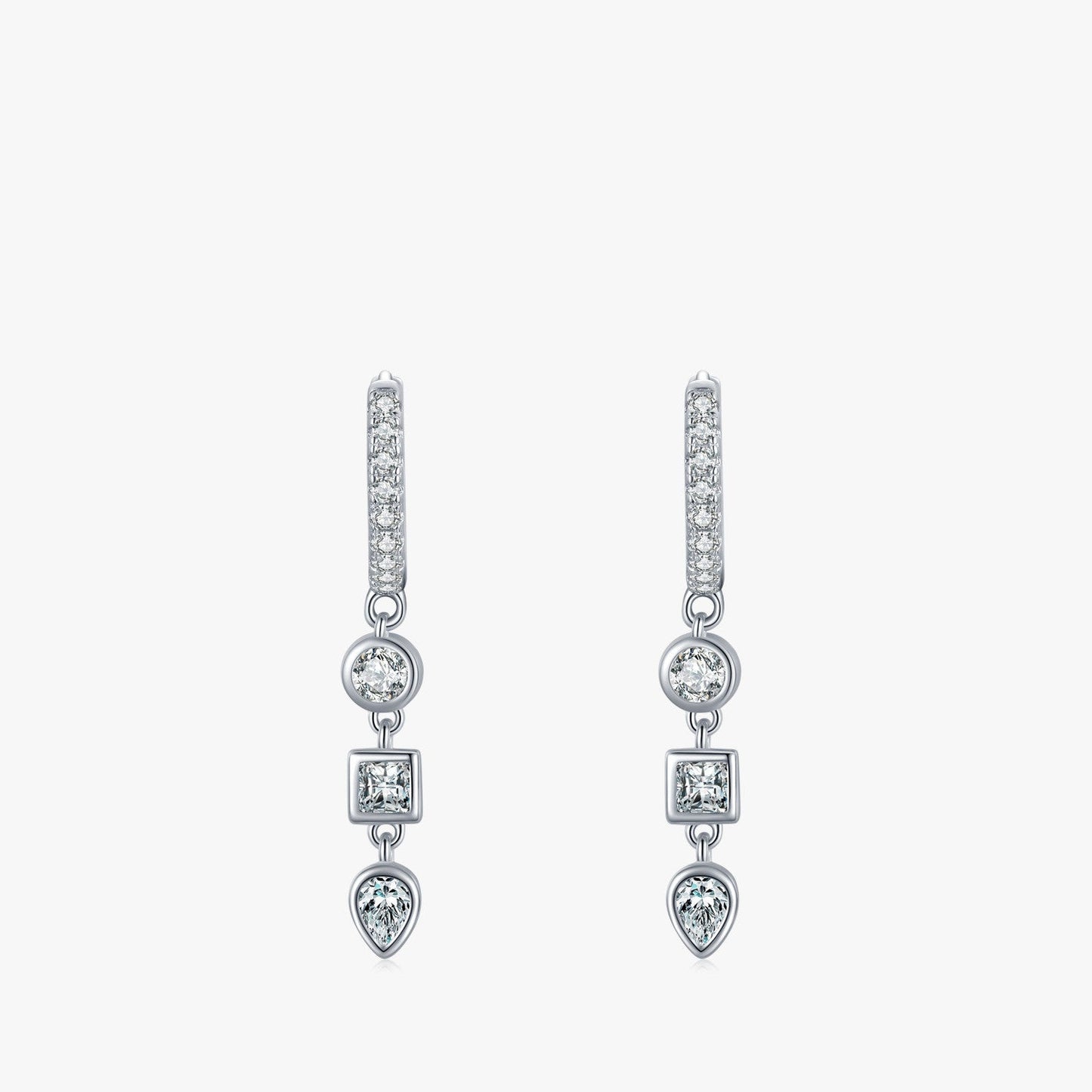 Fashion Geometry Pattern Zircon Earrings 4