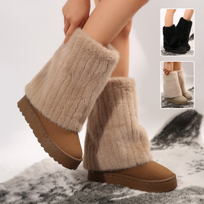 Thick-soled Round-toed Plush Snow Boots Shoes & Bags