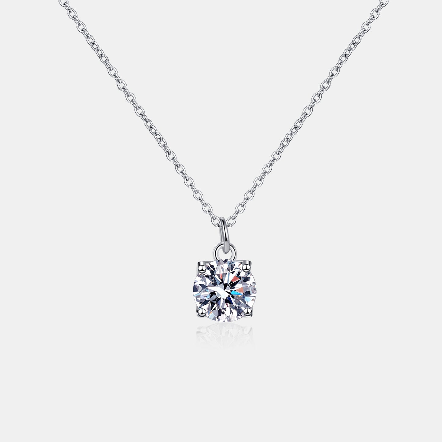 1 Carat Moissanite Sterling Silver Necklace apparel & accessories