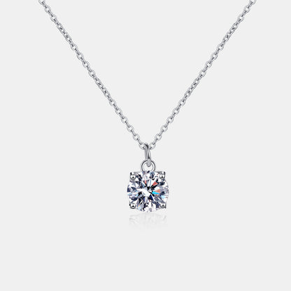 1 Carat Moissanite Sterling Silver Necklace apparel & accessories