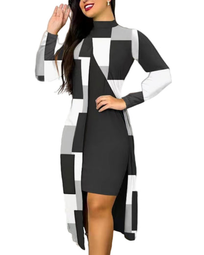 Two-piece Long Sleeve Printed Turtleneck Suit Women apparel & accessories