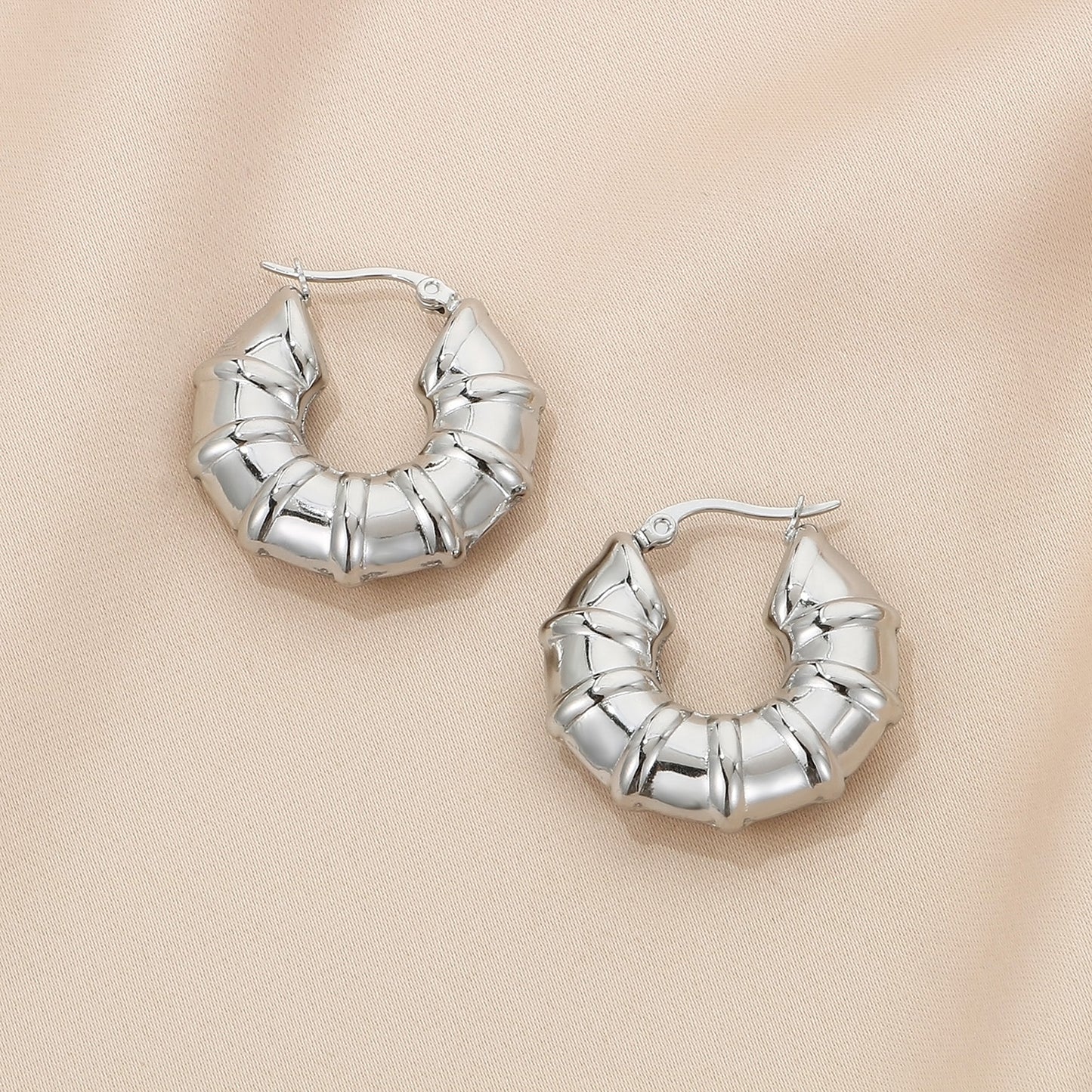 Stainless Steel Hinged Hoop Earrings apparel & accessories