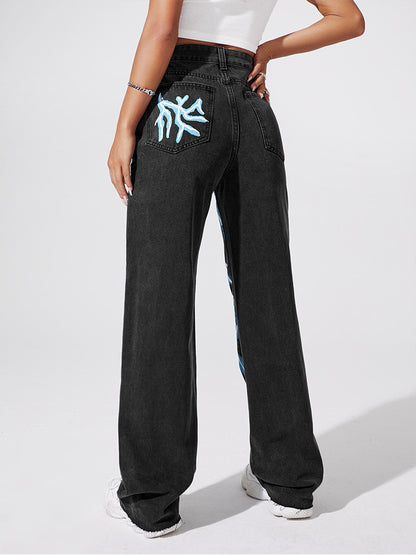 Women's Street Trend Straight-leg Denim Trousers apparel & accessories