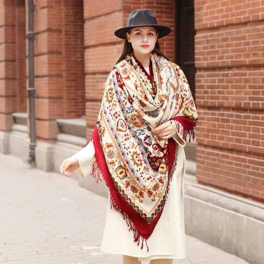 Ethnic Shawl Long Mom Oversized Pure Wool scarves, Shawls & Hats