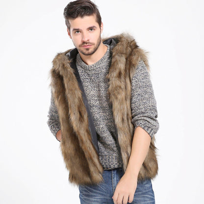 European And American Men's Faux Fur Vest Winter clothes for men