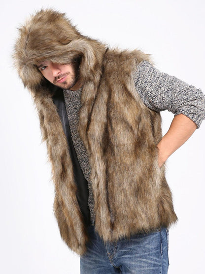 European And American Men's Faux Fur Vest Winter clothes for men