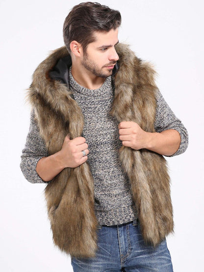 European And American Men's Faux Fur Vest Winter clothes for men