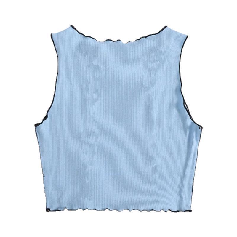 European Short Summer Knitted Vest Women Dresses & Tops