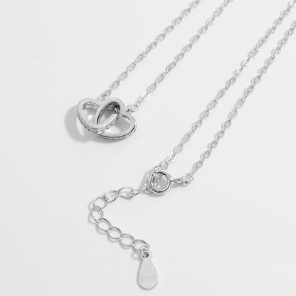 925 Sterling Silver Inlaid Zircon Heart Necklace apparel & accessories