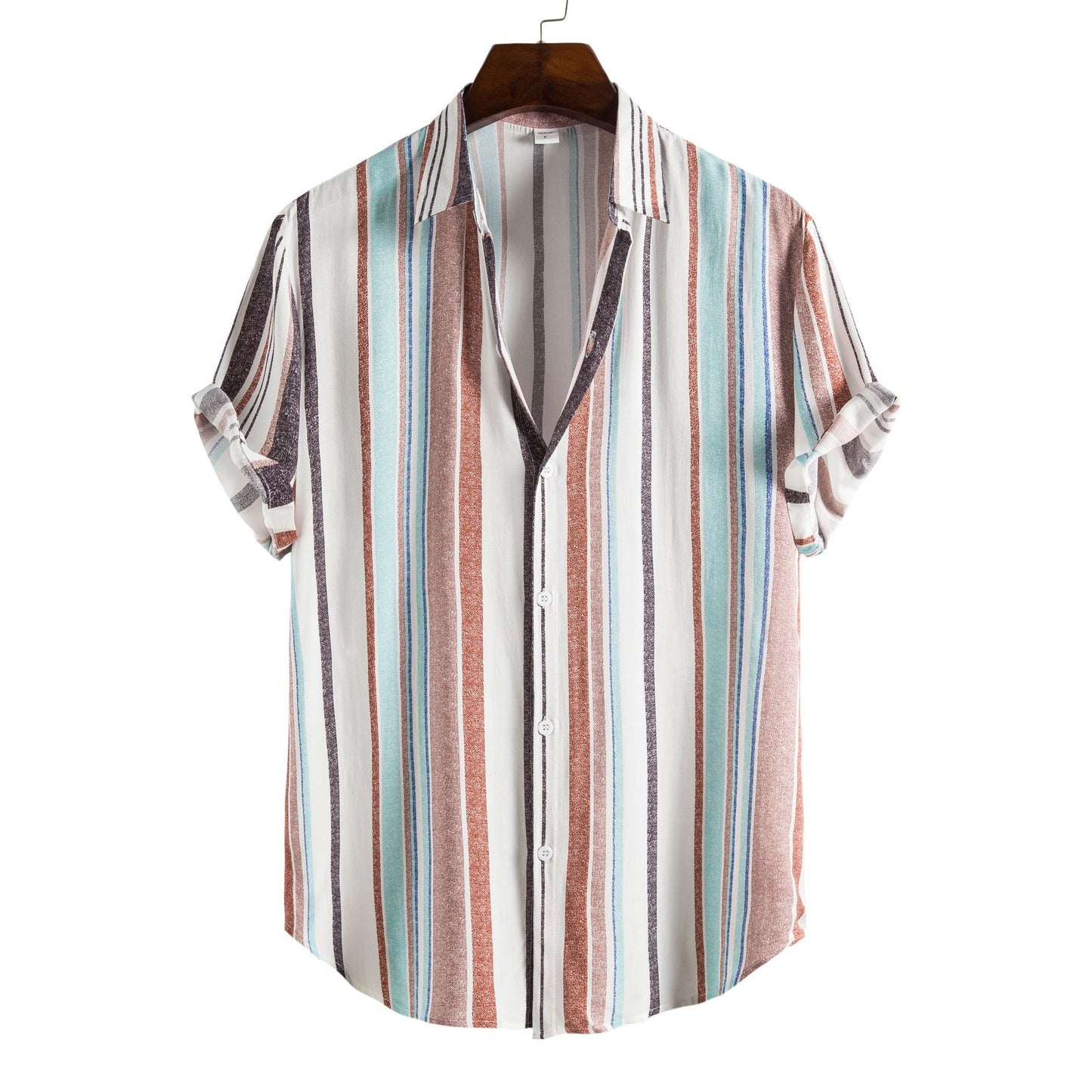 Printed Casual Men's Short-sleeved Shirt Lapel apparel & accessories