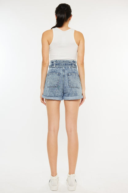 Kancan Ultra High Rise Paperbag Denim Shorts Bottom wear