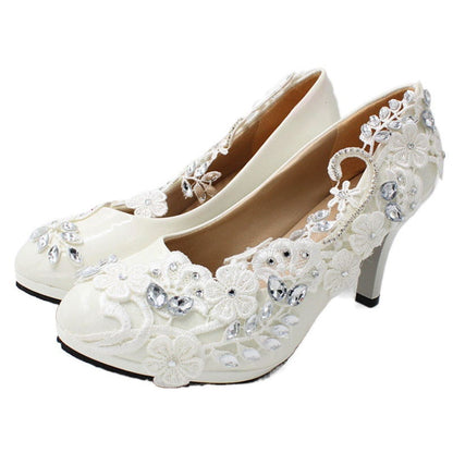 Oversized Women's White Wedding Shoes Shoes & Bags