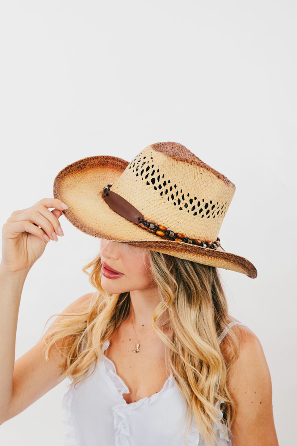 Fame Cutout Wide Brim Straw Hat apparel & accessories