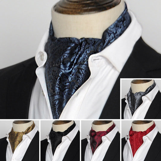 British Vintage Suit Silk Scarf Shirt Men's Scarves