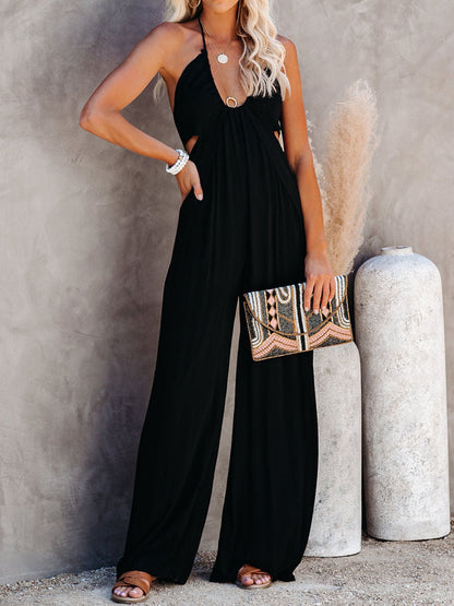 Halter Neck Wide Leg Jumpsuit apparel & accessories