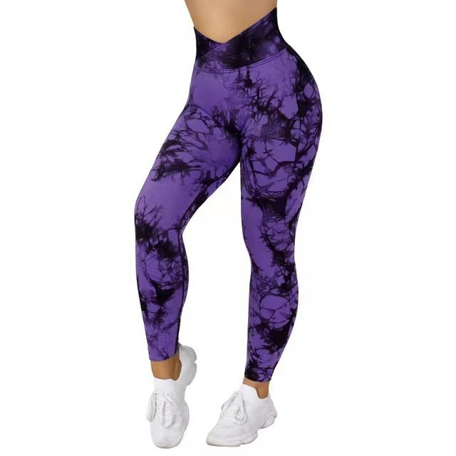 Seamless Tie Dye Leggings Women Yoga Pants 0