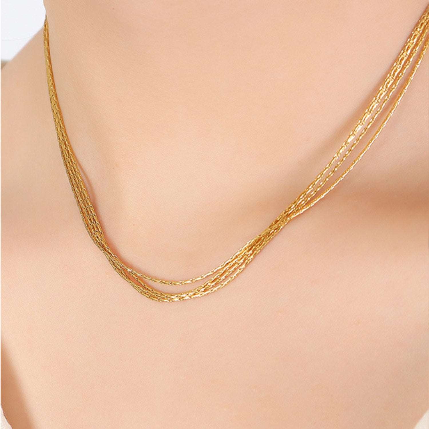 18K Gold-Plated Multi-Layer Clavicle Chain Necklace apparel & accessories