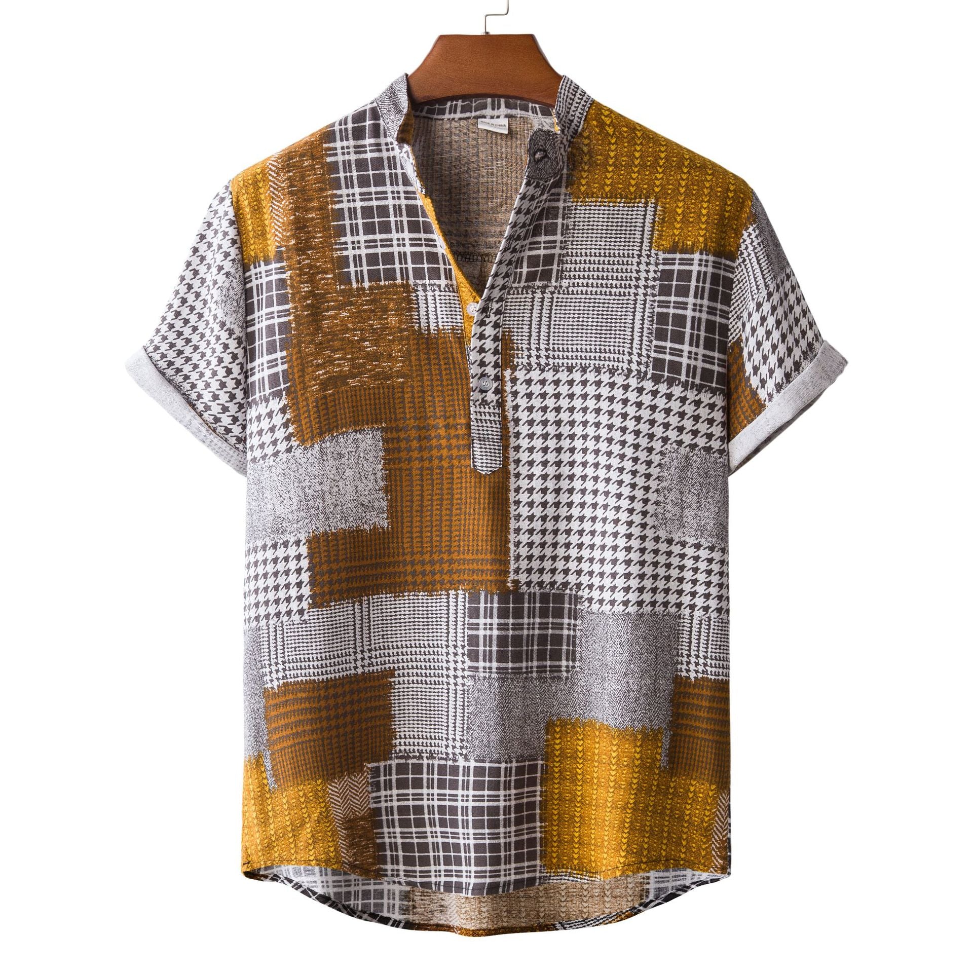 Men's Versatile Casual Linen Floral Shirt apparel & accessories