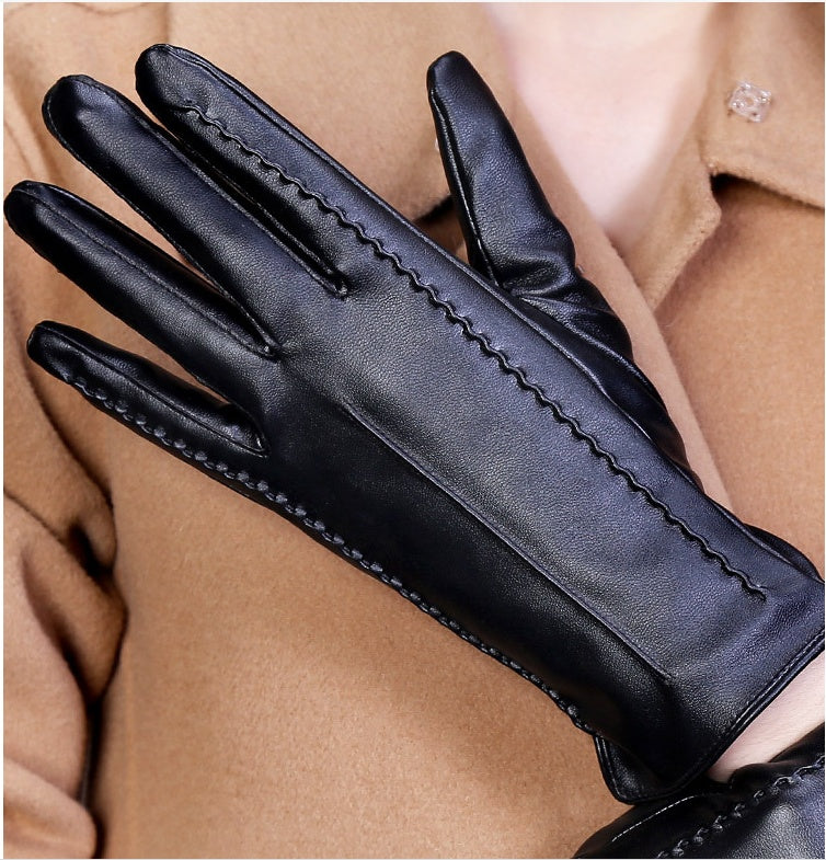 Fashionable Ladies Thick Warm Leather Gloves apparels & accessories