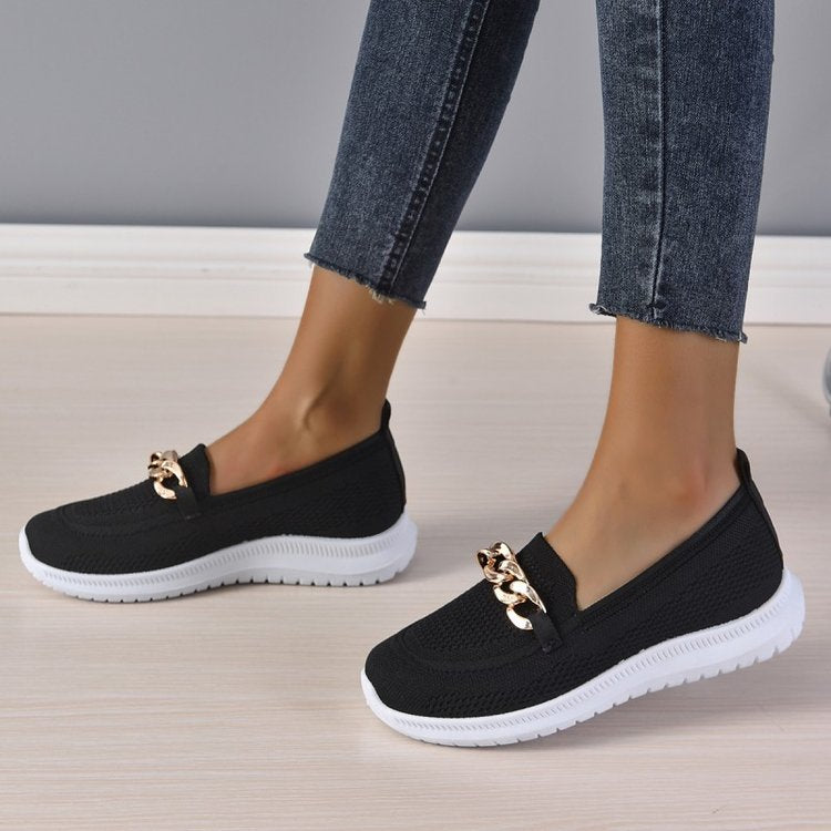 Chain Flats Shoes Women Mesh Sports Walking Shoes Shoes & Bags