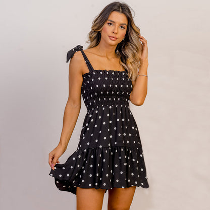 Dress Sexy Polka Dot Print Suspender Skirt apparel & accessories