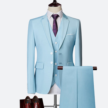 Men's Suit Three-piece Suit British Slim-fitting Wedding Dress Multicolor Plus Size apparels & accessories