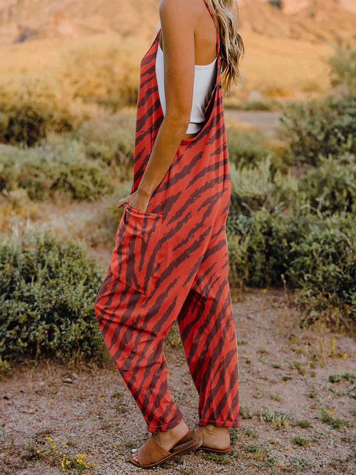 Printed V-Neck Sleeveless Jumpsuit Bottom wear