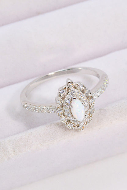 Modern Love Story Opal and Zircon Ring apparel & accessories