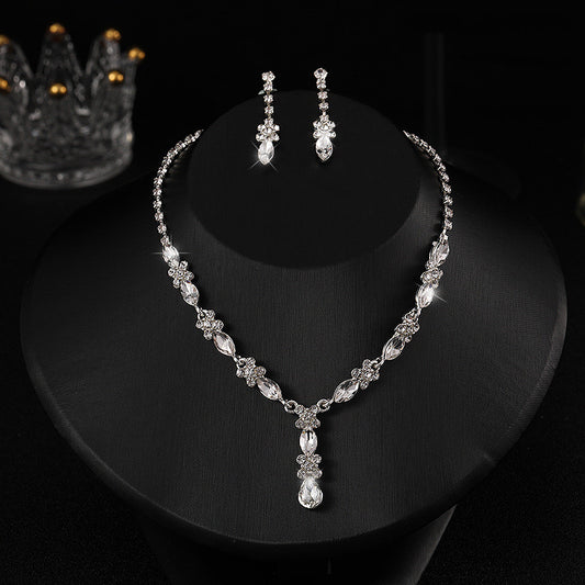 Zircon Necklace And Earrings Set Jewelry