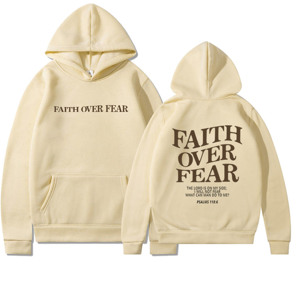 Hoodie Faith Fear Printed Sweatshirt apparels & accessories