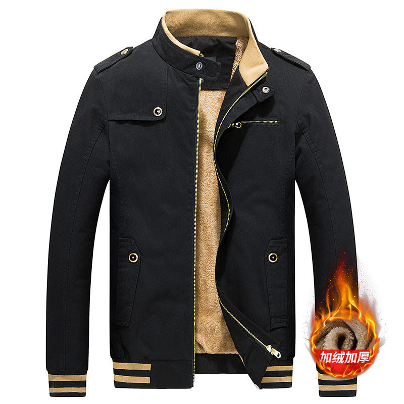 Men's Slim Fit Casual Stand Collar Fleece Padded Jacket apparels & accessories