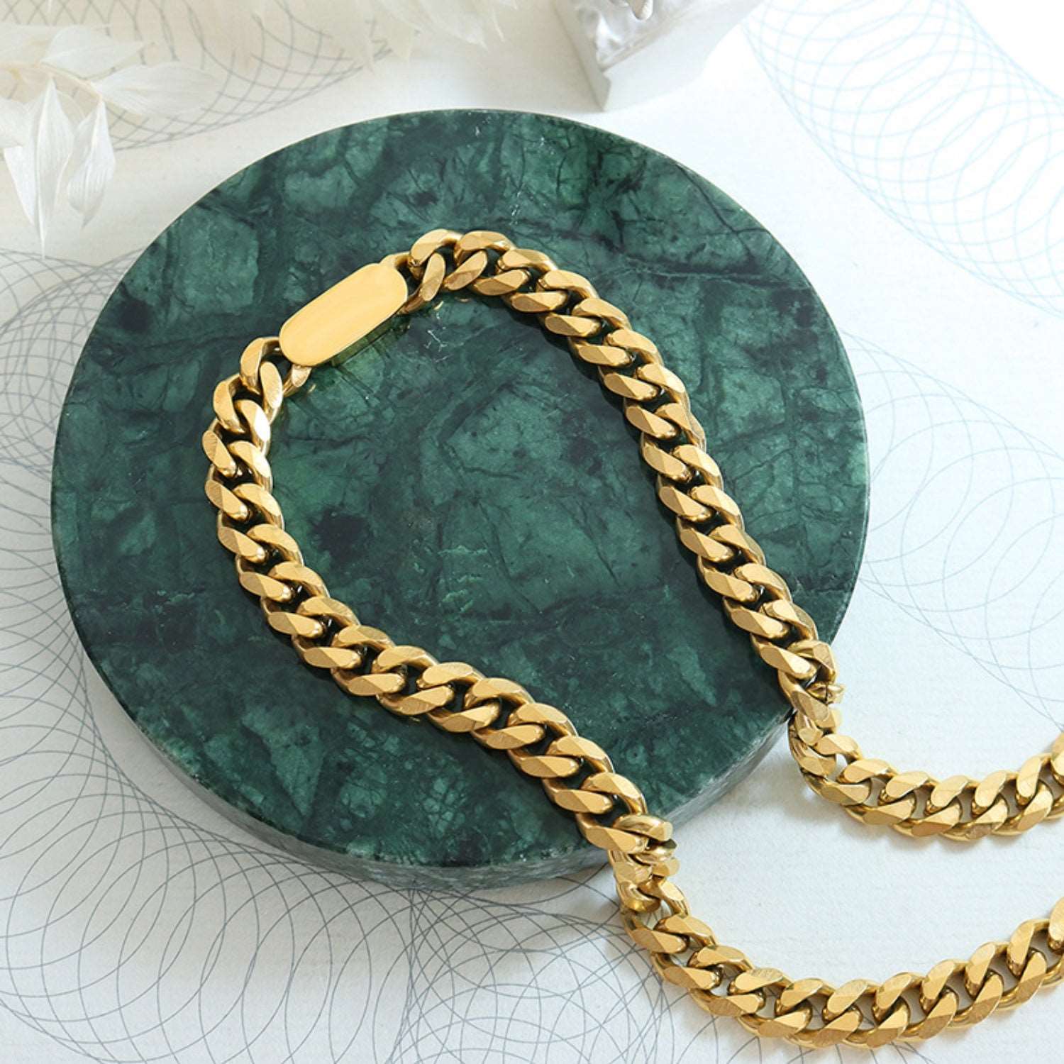 18K Gold-Plated Chain Necklace Jewelry