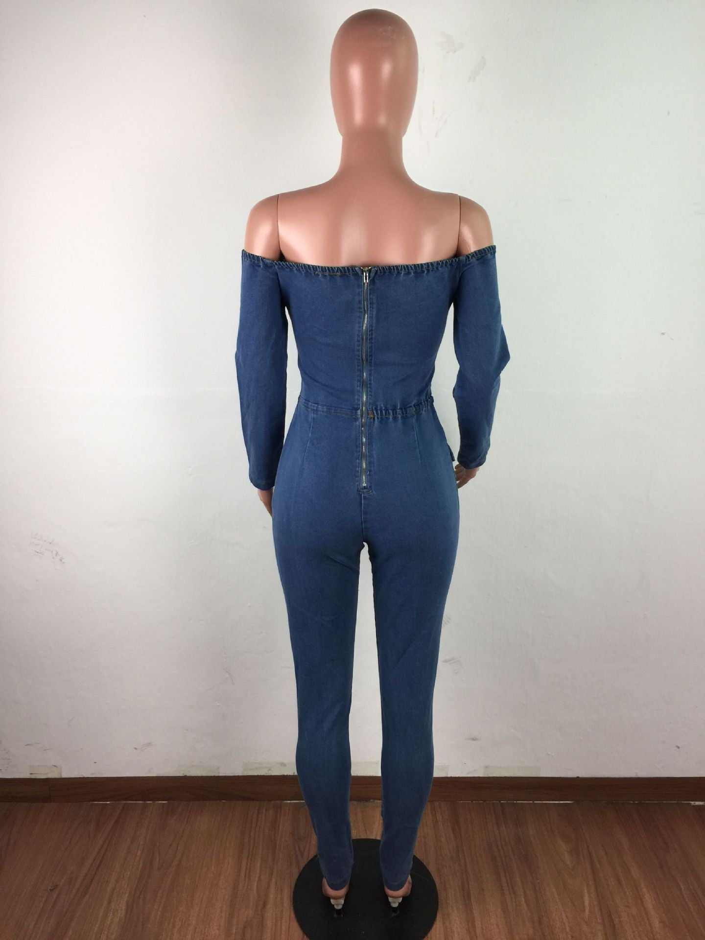 Women's One-piece Shoulder Strap Denim Jumpsuit apparel & accessories