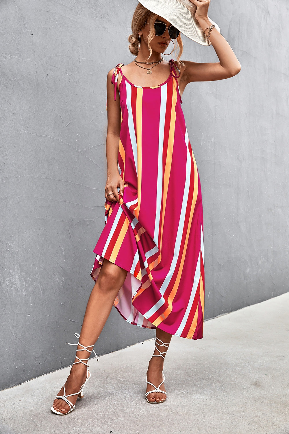 Striped Scoop Neck Cami Dress Dresses & Tops