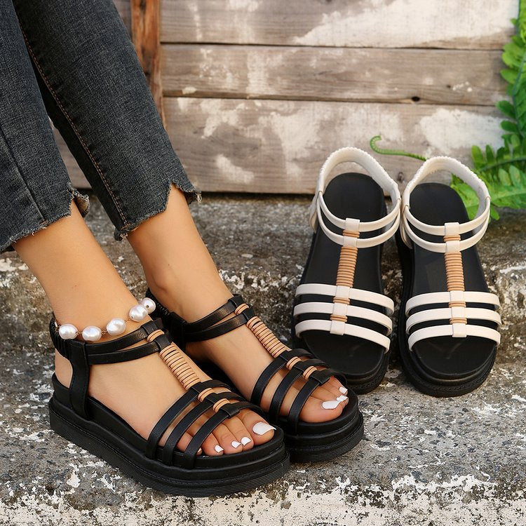 Women's Wedges Platform Sandals Summer Strap-design Beach Shoes Shoes & Bags