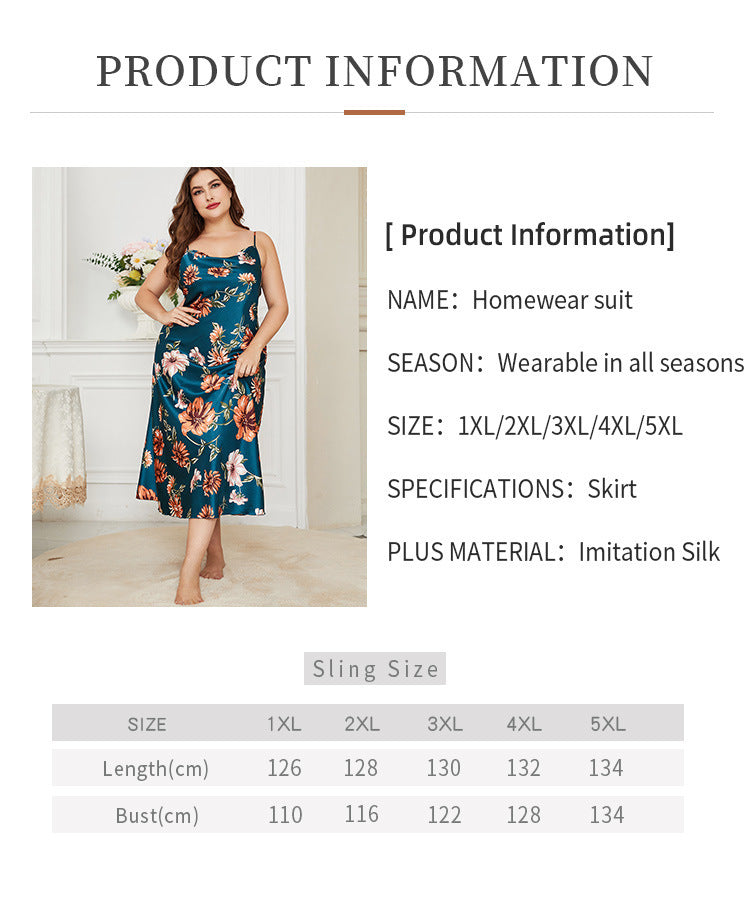 Plus-sized Plus Size Ice Silk Fashion Casual Pajamas apparels & accessories