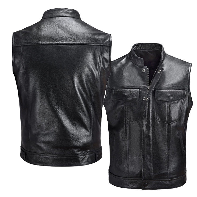 Vest Vest Button Motorcycle Motor Bike Casual Leather Waistcoat Plus Size apparel & accessories