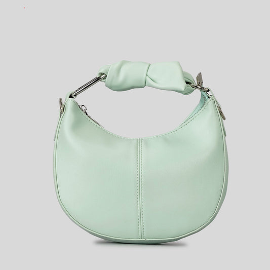 Fashionable Simple Soft Pu Saddle Bag Women's Niche Stitching Knotted Handbag apparel & accessories