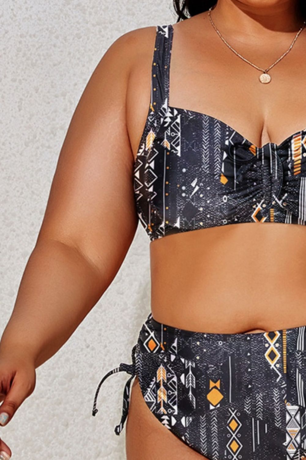 Plus Size Printed Wide Strap Two-Piece Swim Set apparel & accessories