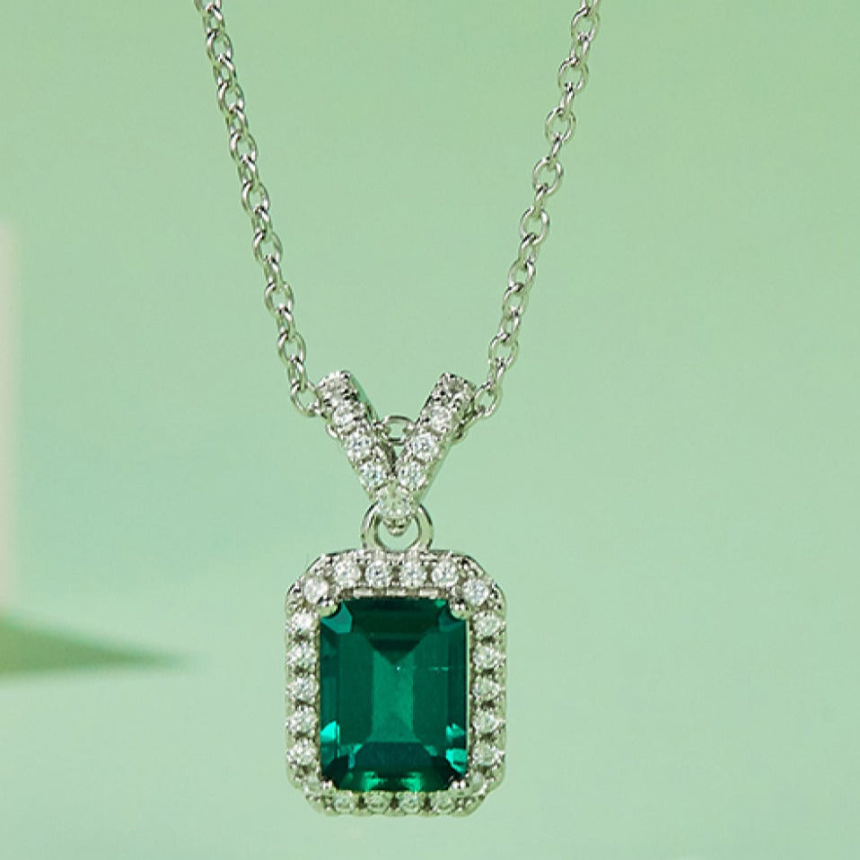 Adored 1.25 Carat Lab-Grown Emerald Pendant Necklace apparel & accessories