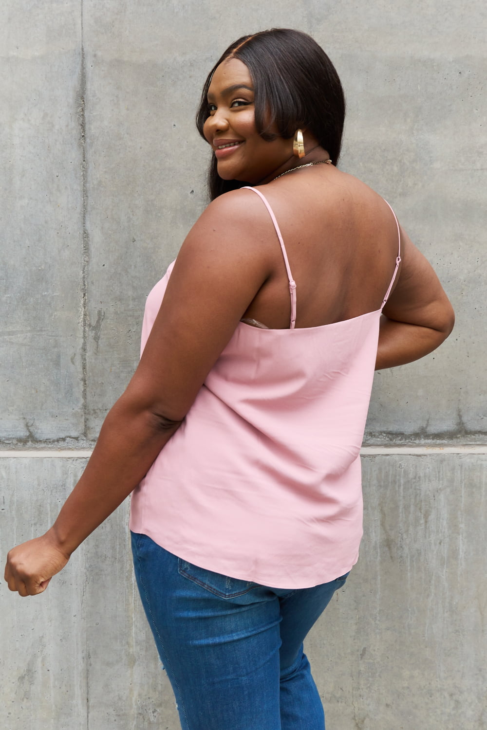 Full Size Scalloped Cami in Rosewood Dresses & Tops