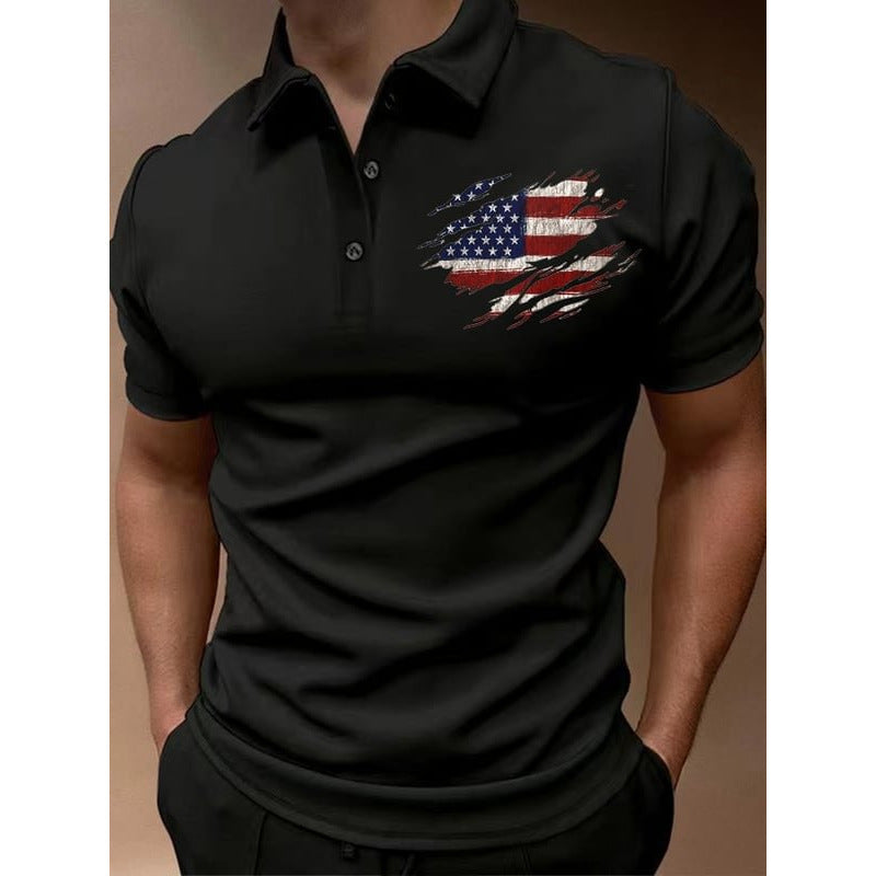 Men's T-shirt Outdoor Loose Lapel Short Sleeve apparel & accessories