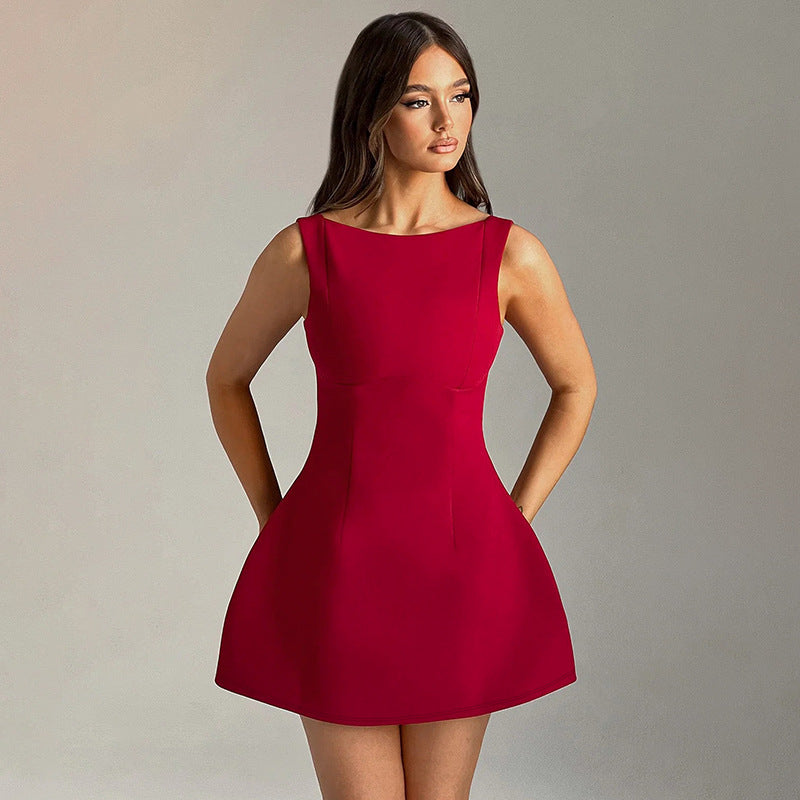 Sexy Slim-fitting Backless Dress Summer Sleeveless Short Dresses apparel & accessories