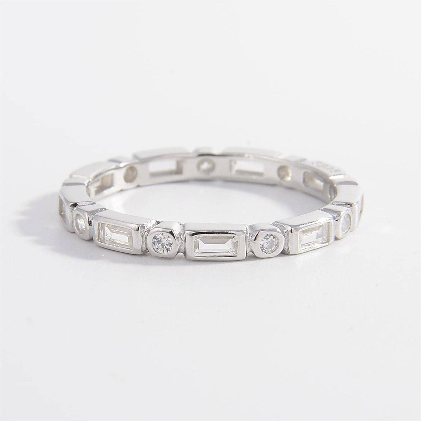 925 Sterling Silver Geometric Shape Zircon Ring apparel & accessories