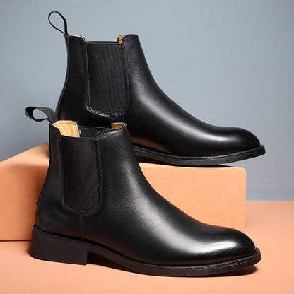 Men British Winter Elegant PU Leather Boots Shoes & Bags