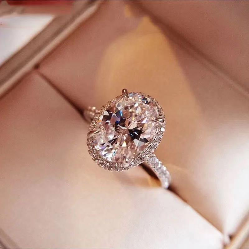 Moissanite Big Diamond  Shaped Pigeon Rhinestone Ring jewelry